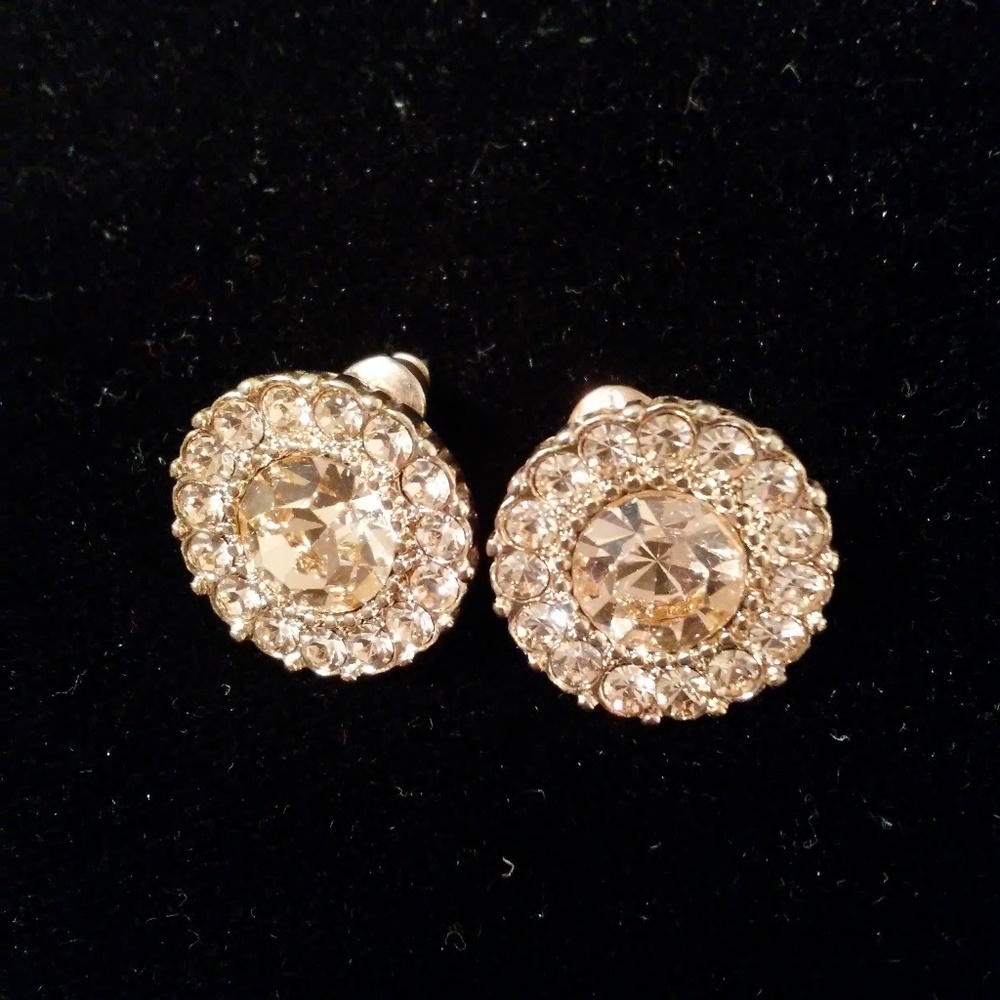 Rose Gold Round Dazzle Earrings